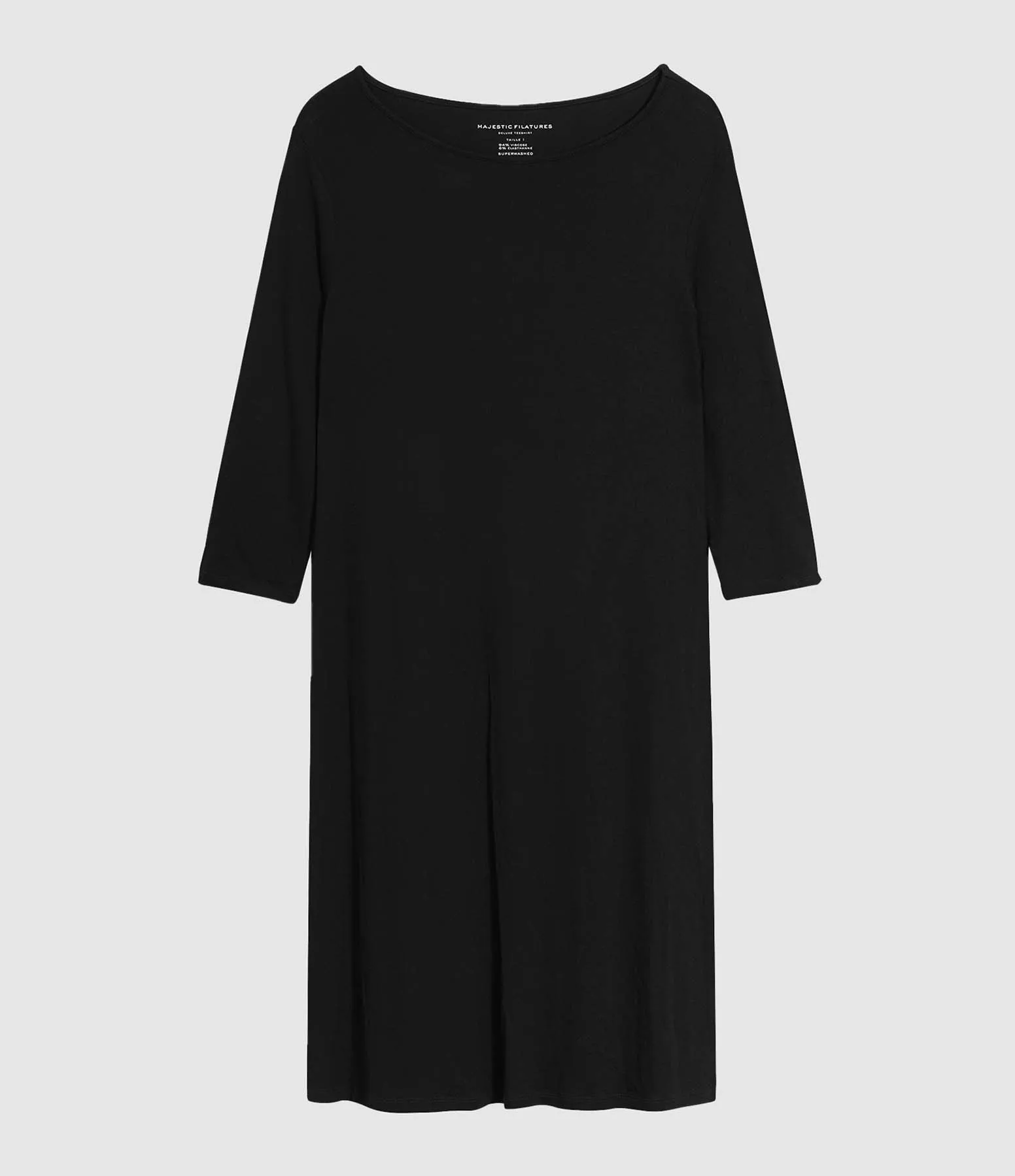 MAJESTIC FILATURES Partager  Robe Courte Fluide Noir  