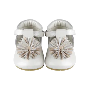 Poms Shoes | Off White Metallic Leather