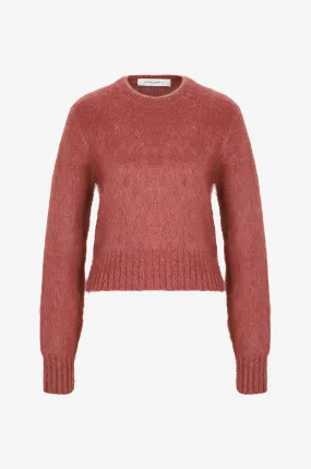 Pull à col rond en mohair Cropped